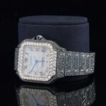 Jet Black Fantastic Fully Iced Out Moissanite Automatic Watch
