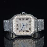 Jet Black Fantastic Fully Iced Out Moissanite Automatic Watch