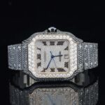 Jet Black Fantastic Fully Iced Out Moissanite Automatic Watch