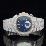 Two Tone Moissanite Business Style Automatic Wrist Watch