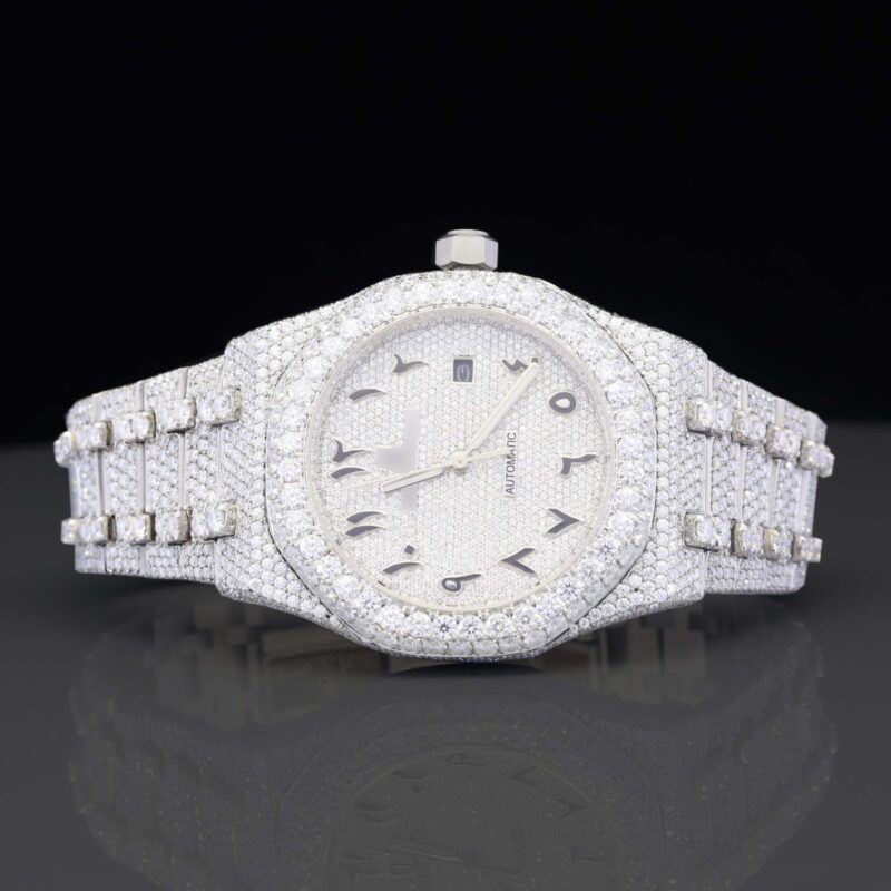 Unique Fully Iced Out Moissanite Diamond Automatic Watch for Men
