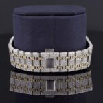 Elegant Iced Out Sapphire Crystal Glass Moissanite Watch for Men