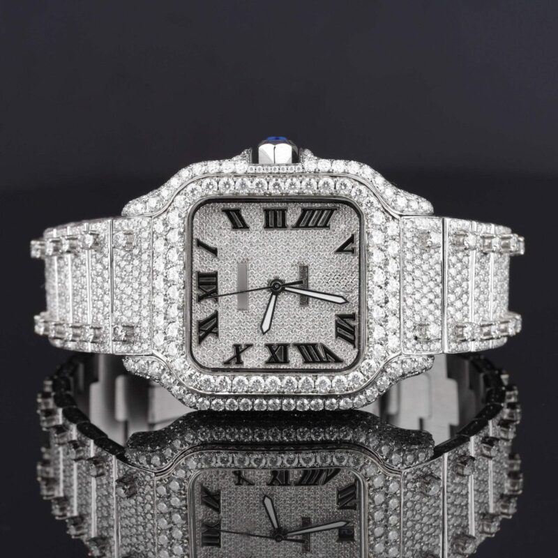 Fully Automatic Unique Iced Out Moissanite Watch