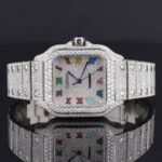 Rainbow Color Number Automatic Moissanite Watch