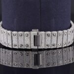 Moissanite Diamond Black Arabic Numerals Bust Down White Dial Watch