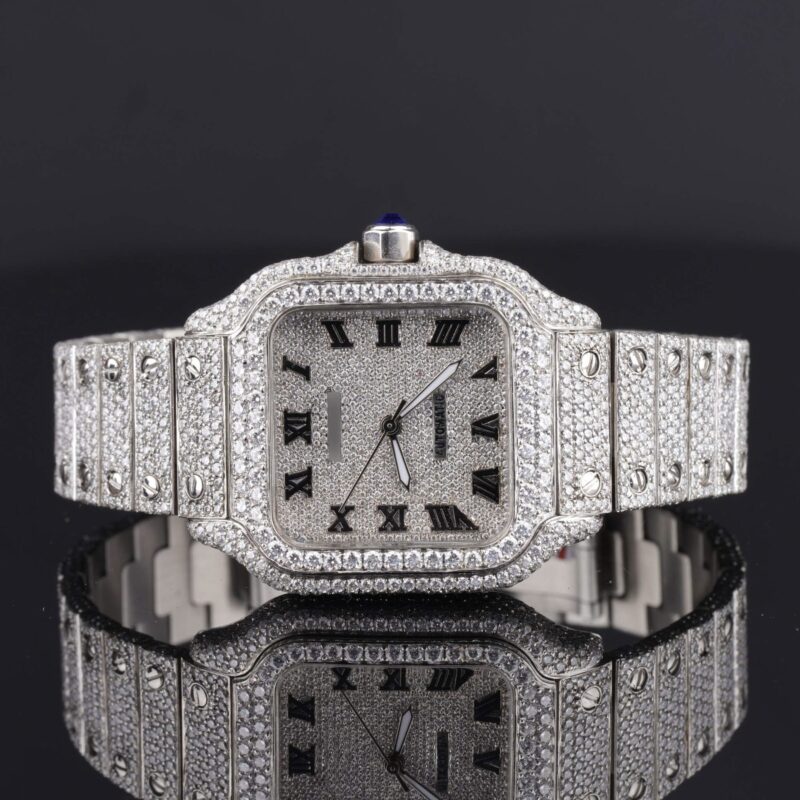 Casual Fully Iced Out Automatic Moissanite Men’s Watch