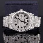 Full Iced Out Diamond Automatic Moissanite Oyster Roman Dial Watch
