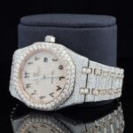 Iced Out Luxury Moissanite Watch Arabic Numericals Automatic Movement for Men