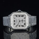 Jet Black Fantastic Fully Iced Out Moissanite Automatic Watch