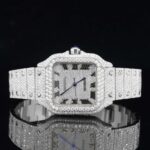 Vintage Style Fully Iced Out Diamond Moissanite Automatic Wrist Watch