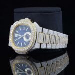 Two Tone Moissanite Business Style Automatic Wrist Watch