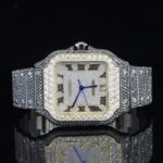 Jet Black Fantastic Fully Iced Out Moissanite Automatic Watch