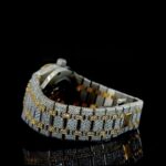 Yellow Gold AP Moissanite Diamonds Watch with Arabic Numerals