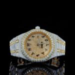 Yellow Gold AP Moissanite Diamonds Watch with Arabic Numerals