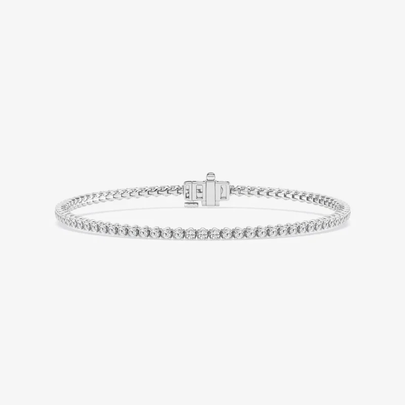 BRCZB6730K-WG-RB-WH-200-M0 1/2 Round Lab-Grown Diamond Tulip Prong Tennis Bracelet