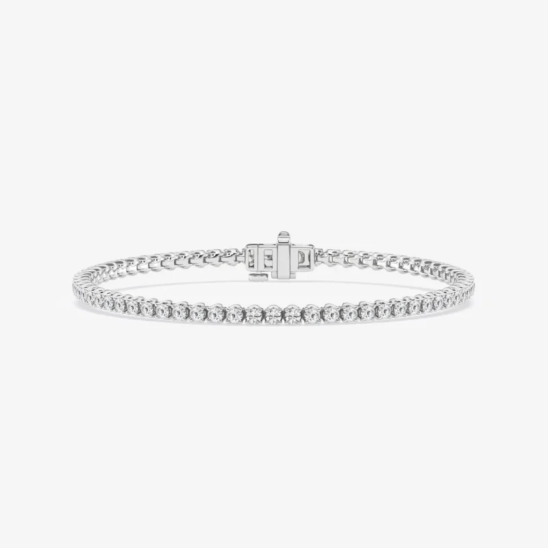 BRCZB6730M-WG-RB-WH-300-M0 3/4 CTW Round Lab-Grown Diamond Tulip Prong Tennis Bracelet